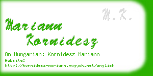 mariann kornidesz business card
